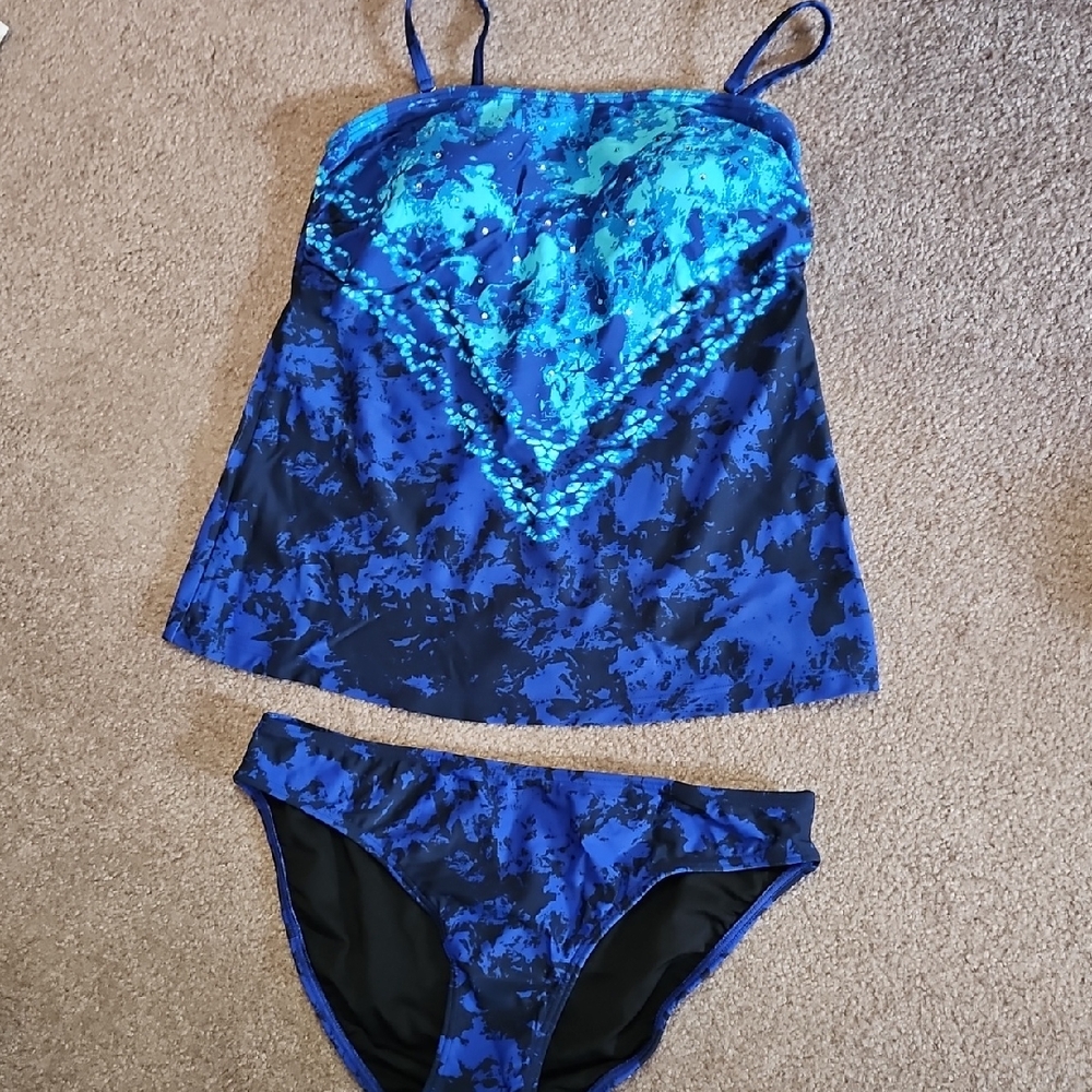 VENUS Blue and Black Swimwear Tankini